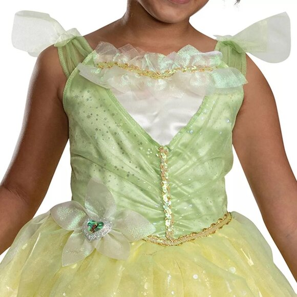 Girls Disney The Princess & The Frog TIANA Deluxe Costume Size 7/8  Dress Up NWT - Picture 3 of 6